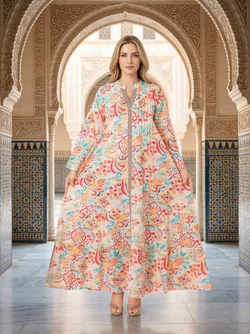 Vibrant Paisley Tiered Maxi Dress